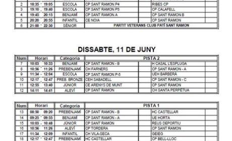 calendari 40º Torneig Enxaneta